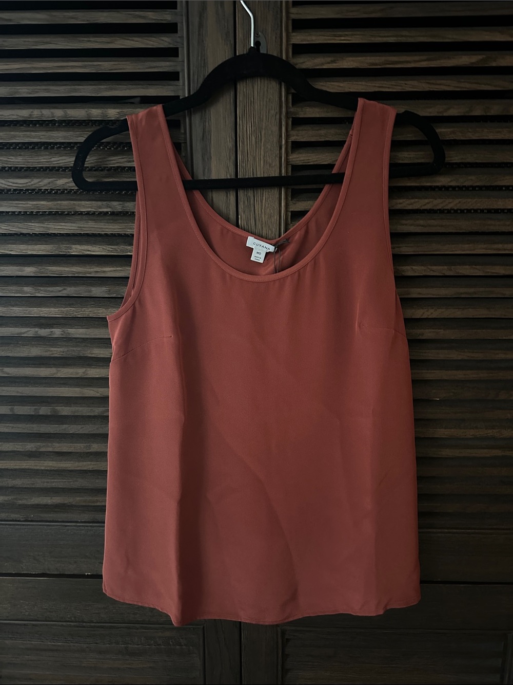 Cuyana Scoop Neck Tank Top in Terracotta